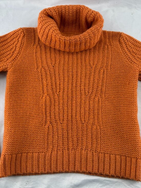 Banana Republic Sweaters - Banana Republic Orange Italian Yarn Chunky Knit Cowl Neck Sweater Size M